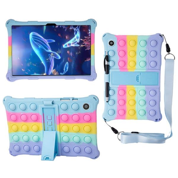 Soft Bubble Silicone Case For Samsung Galaxy Tab A8 10.5 A7 10.4 inch S6 lite S7 S8 11" Shockproof Stand Tablet Cover Cases Anti-Stress Push Pop it Protective Shell