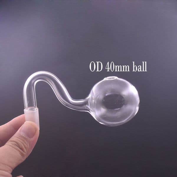 XXXL Big Size Bent Cuve Glass Oil Burner Pipe 10mm 14mm 18mm Male Female OD 40mm Ball Bubbler Oil Nail Pipe Adapter for Bong