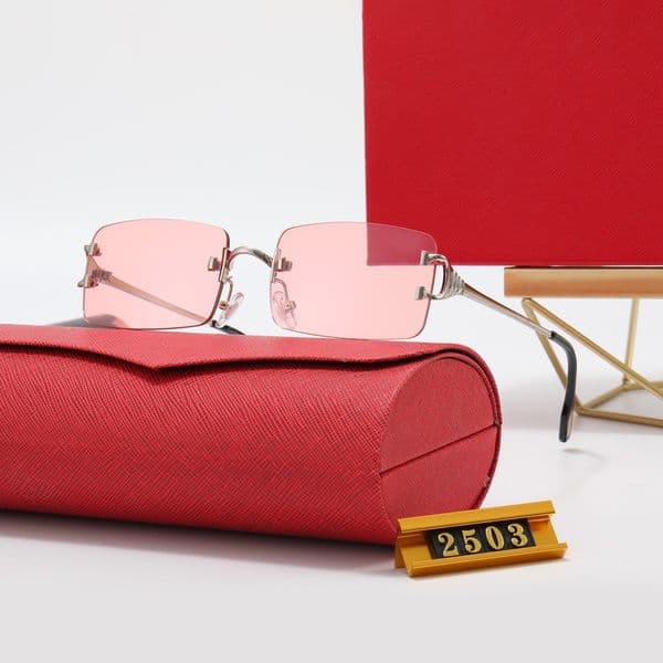 Designer Sunglasses For Womens Mens Fashion Metal Frame Sun Glasses Stylish Pattern Goggles Woman Sunglass Beach Sun Glass 5 Optionals