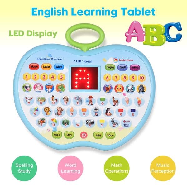 Intelligence toys Early Educational Toy Learning Tablet Toddler Computer with LED Screen Display 8 Modes Gift for Age 3 6 Kids s 230105