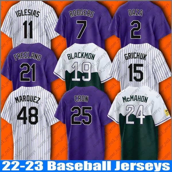 24 Ryan McMahon Kris Bryant baseball jersey Charlie Blackmon German Marquez Brendan Rodgers Randal Grichuk jerseys Elias Diaz C.J. Cron Jose Iglesias Randal Grichuk
