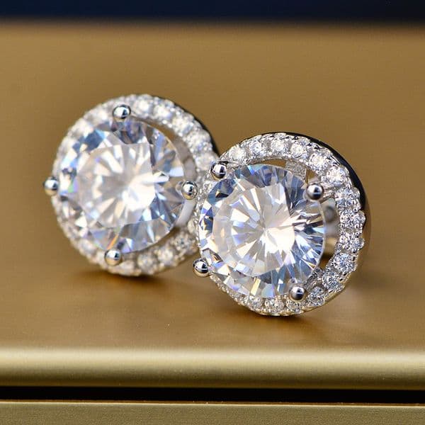 Fashion Luxury 925 Sterling silver 4mm Small 5a Zircon Stud Earing Earrings for women christmas gift korean Jewelry Gift
