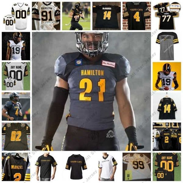 Custom Cfl Hamilton Tiger-cats Football Jersey 43 Jarek Richards 45 Jovan Santos-knox 27 Kyle Wilson 2
