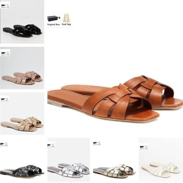 Top Luxury Tribute Nu Pieds 05 Sandals Shoes Women's Leather Slides Flats Lady Beach Sandals Casual Slippers Ladies Comfort Walking Shoes