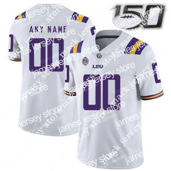 Football Jerseys NCAA Ja'Marr Chase Joe Burrow Justin Jefferson Clyde Edwards Helaire Derrius Guice Beckham Jr. LSU Tigers Custom Jerseys