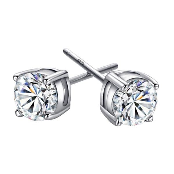 Classic Charm Zircon S925 Sterling Silver Stud Earring Ear Bone Nail Women Men Fading No Allergies