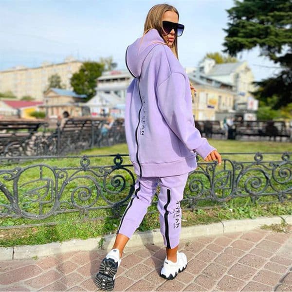Women's Tracksuits Tracksuit Streetwear Running Sportswear Backwards Zipper Long HoodiesLong Pant 2 Pice Set Autumn Winter Female Clothing 230131