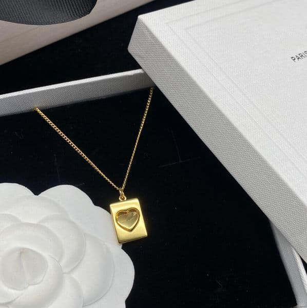 Fashion Brand Love Heart Pendant Necklace For Women Lady Necklace Lover's Gift Engagement Anniversary Jewelry Gold Chain Bijoux With Box