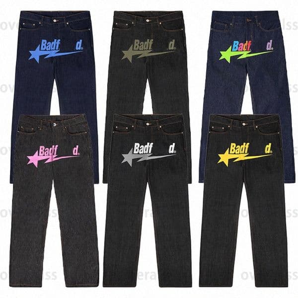 Designer Mens y2k jeans Badfriend baggy jeans Hip Hop Letter Printed Black Pants Men Women Fashion Casual Rock Wide Foot Baggy Trouser Strtwear T250705