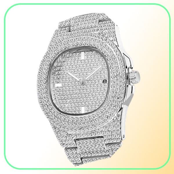 Fashion Iced Out Watch Men Diamond Steel Hip Hop Mens Watches Top Brand Luxury Gold Clock reloj hombre relogio masculino 2104079488058