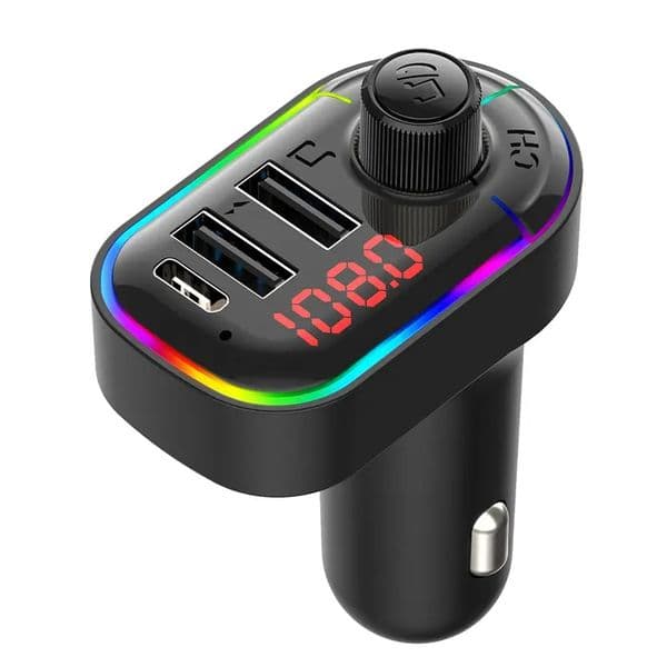 C12 Car Charger Bt FM Transmitter Dual USB Charging 5V3.1A/1A With Type C 5V3.1A Hands-Free Calling