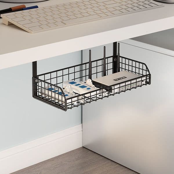 Other Home Garden Under Desk Wire Storage Rack Cable Organizer Tray Chic Management Table 230804