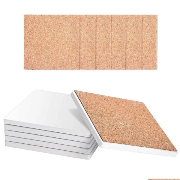 Wholesale Sublimation Blanks Coaster With Cork Backing Pads Square Absorbent Blank Ceramic Stone Coasters Drop Delivery 202 Dhq39 LL B2