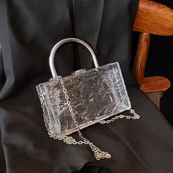 Unique Niche Frozen Crystal Bags Women's Chain Crossbody Small Square Bags 0809