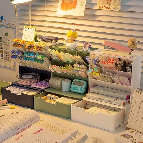 Pencil Cases Oblique Pen Holder Storage Box Student Children Girl Makeup Brush Bucket Office Desktop Stationery Organizer 230804