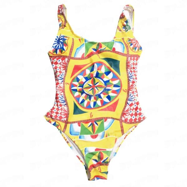 Vintage Print Bikini Women Swimwear Sexy Padded Backless Bathing Suits Summer Holiday Swim Suits
