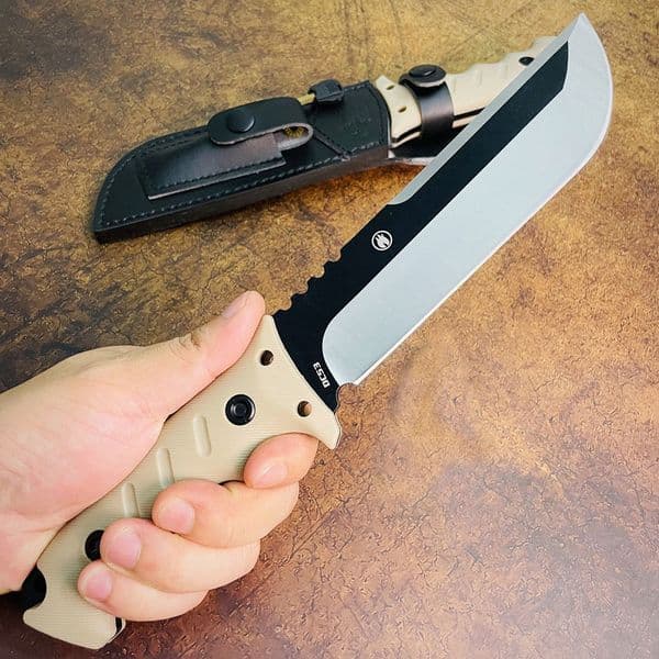 Special Offer S7206 Outdoor Survival folding knife Straight Knife DC53 Satin Straight Point Blade Full Tang Micarta Handle Fixed Blade Knives with Kydex