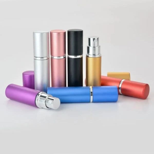 Wholesale 5ml Perfume Bottle Aluminium Anodized Compact Aftershave Atomiser Atomizer Fragrance Glass Scent-Bottle Mixed Color