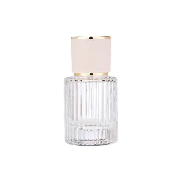 30ml 50ml Cylindrical textured thick bottom glass perfume empty bottle spray bottle perfume sub bottle pressure customizable label