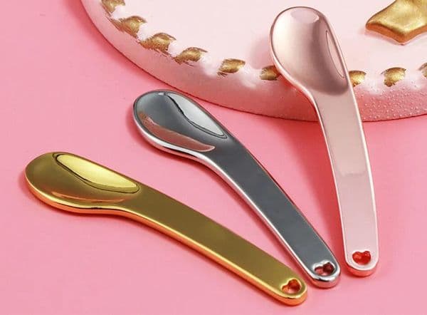 Factory Spoons Curved Cosmetic Spatula Scoops Makeup Mask Spatulas Facial Cream Spoon for Mixing and SamplingRose GoldSilverGol3072206