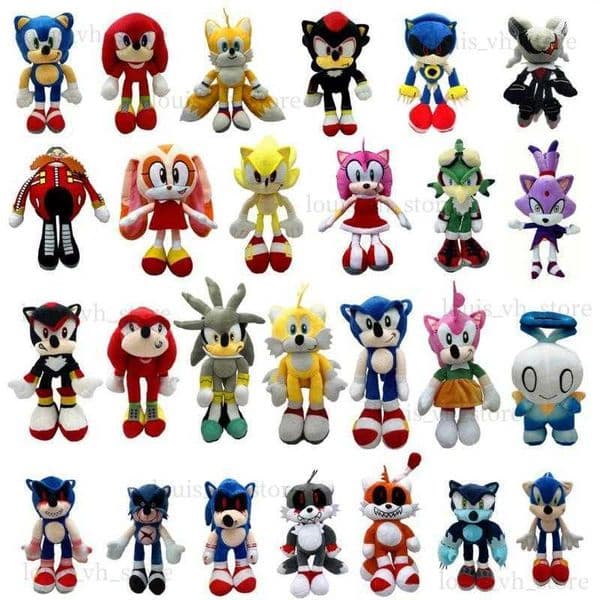 20-40 Cm Super Soft Stuffed Plush Doll Cartoon Knuckles Bag Shadow Silver Tails Metalsonic Plushie Backpack Toys L260604