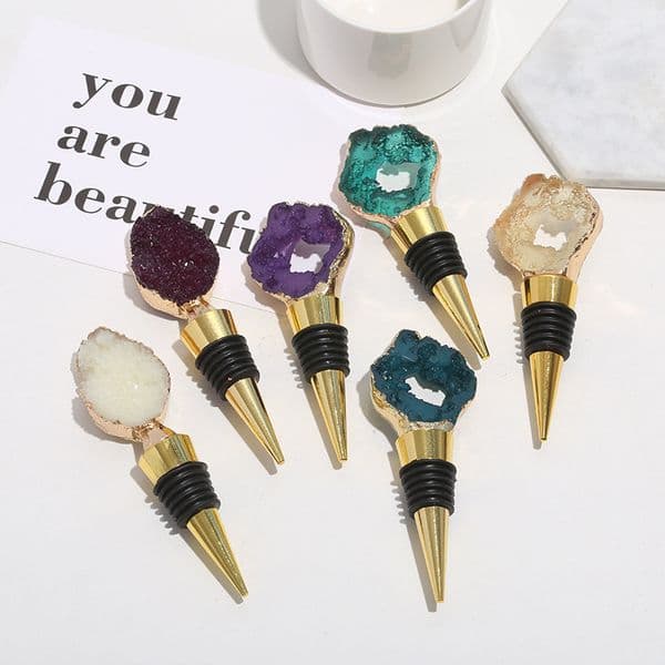 New creative light luxury imitation agate fresh-keeping fashion color geode wine stopper