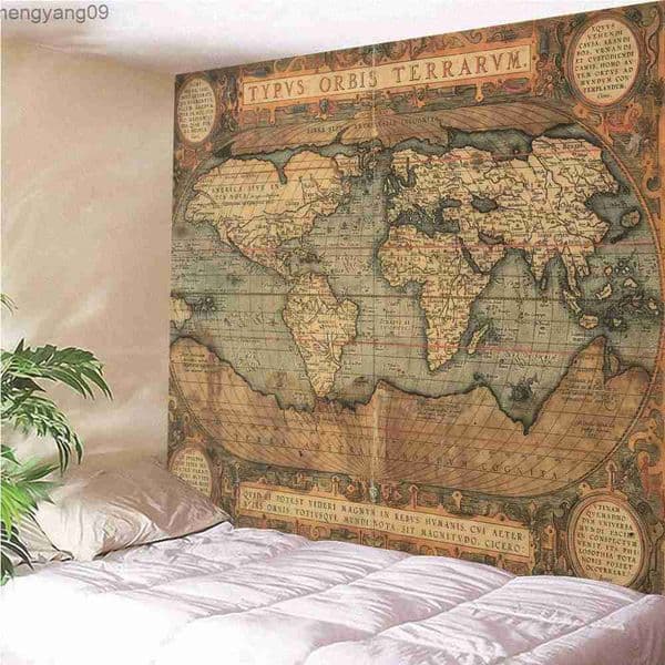 2026 New Tapestries Home Decor Vintage World Map Tapestry Wall Hanging Decoration Living Room Bedroom 230X180cm L260524 Free Shipping