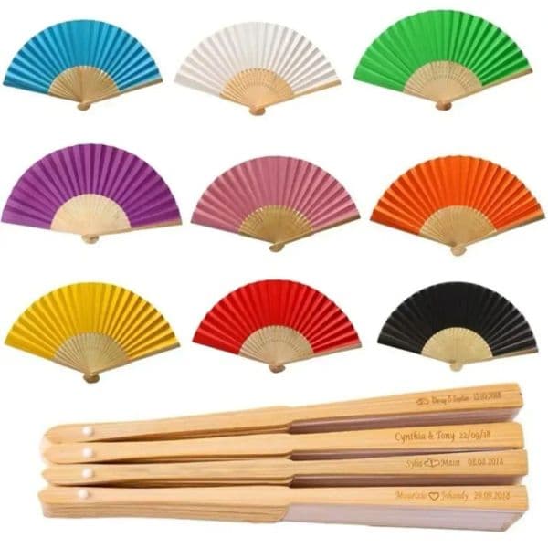 Personalized Folding 50Pcs Hand Fold Vintage Paper Fans Party Favors Baby Shower Gift Wedding Decoration Fan S B2