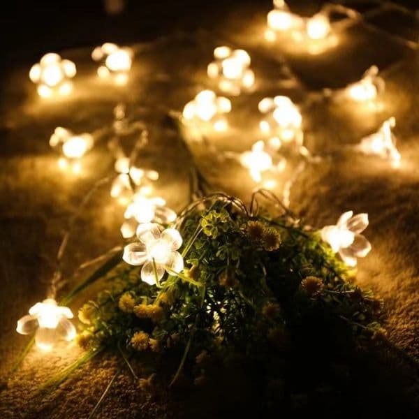 Solar Garden Light Led Flower Lighting Fairy String Lights Outdoor Christmas Chain Lamp Blossom Festoon Party Home Decoration