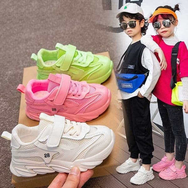 Sneakers Autumnchildren children mesh breathable neon green white sports shoesboys and girls school sports shoes sports running shoes new T230823