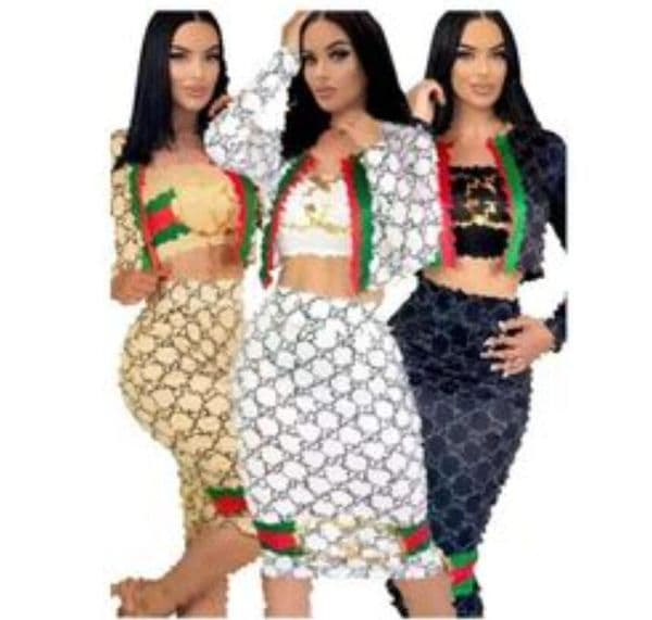 Womens Tracksuits Hoodie Luxury clothes Autumn New Luxury G Letter Designer Coat Skirt Thr Piece SetW260422