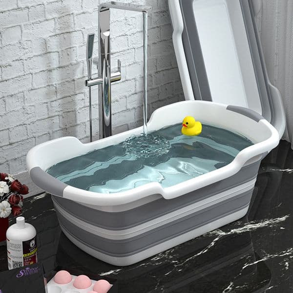 Other Home Garden Silicone Foldable Baby Take a bath Bathtub Non Slip Foot Bath Bucket Folding Portable Pet Dog Cat Bathroom Laundry Baske 230826