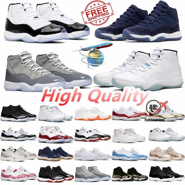 High 11 Basketball Shoes Cement Cool Grey Cherry 11s Sneakers Jubilee Pure Violet Animal Instinct Pantone Low University Blue Men Women Sports Trainers size 36-46