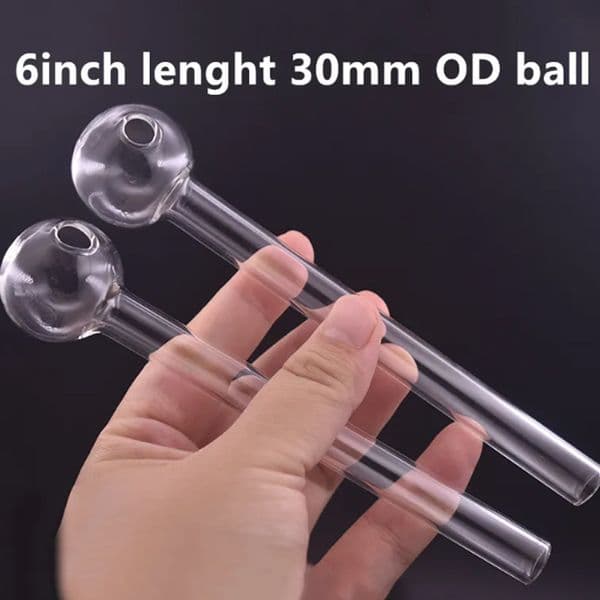 BIG 20cm lenght Glass Oil Burner PIPE hand Smoking Pipes thick clear tube glass oil pipe Wholesale