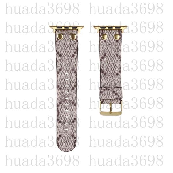 Top Designer L Color Pattern Leather Strap for Apple Watch Band Series 10 9 8 7 6 5 4 SE 3 2 1 40mm 44mm 38mm 42mm 41mm 45mm 46 49mm Bracelet for iWatch Belt