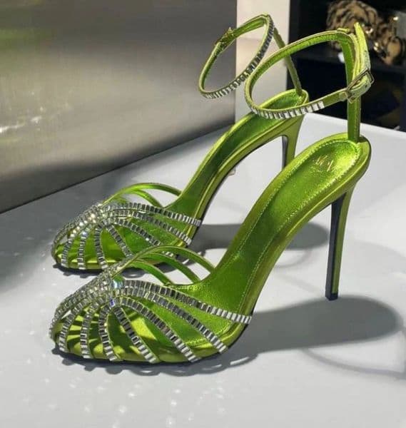 Alevi Milano Penelope Sandals Shoes Women Crystal-embellished Ankle-Strap Pumps Party Wedding Dress Party-ready Lady High Heels EU35-43