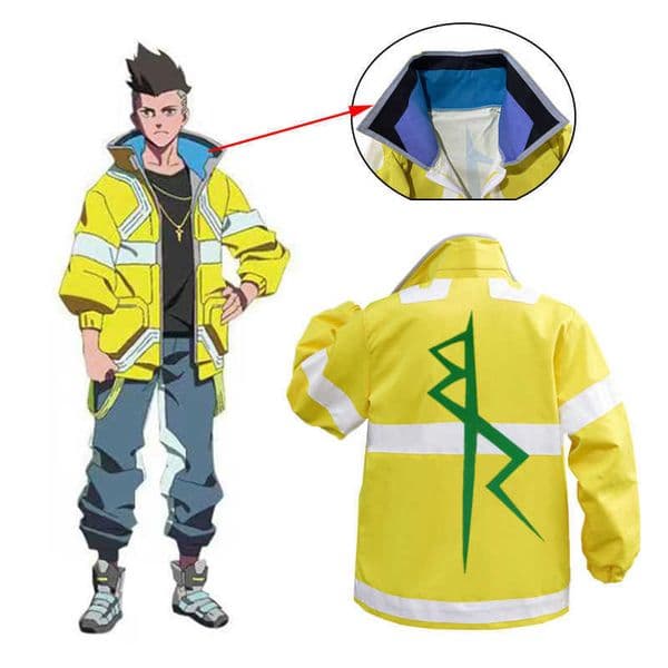 Theme Costume Anime David Martinez Halloween Come Cyberpunk Edgerunners Cosplay Come Stand Collar Jacket Hoodie Zipper Punk Adult CoatL230227