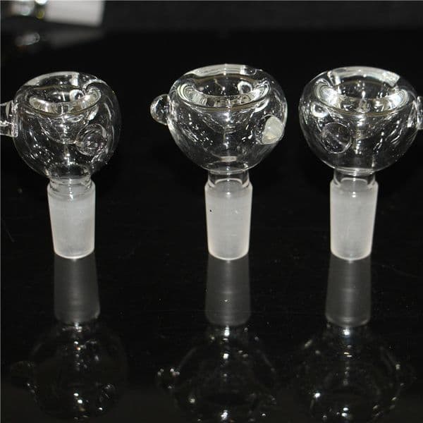 hookahs 10mm 14mm Clear Glass Bowl Piece hookah for Bongs Thick Heady Glass Water Pipes Bowls with Handle
