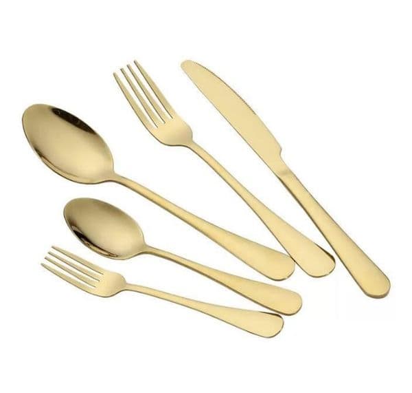 Flatware Sets Gold Silver Stainless Steel Food Grade Silverware Cutlery Set Utensils Include Knife Fork Spoon Teaspoon