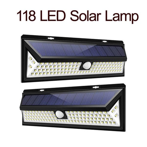 Solar Wall Lights Outdoor Waterproof 118 LED Wireless Security Motion Sensor Outdoor Lights Solar Outdoor Lights Fronts crestech