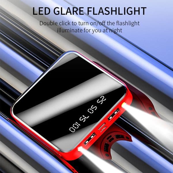 New Power Bank Mah Portable Charging Poverbank Mobile Phone LED Mirror Back Power Bank External Battery Pack Powerbank