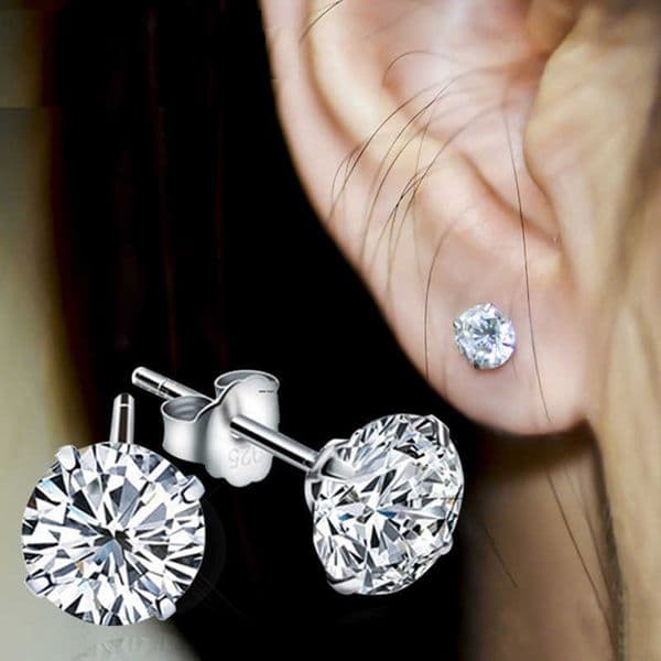 Charm Real 0.5-1 Carat D Color Moissanite Stud Earrings For Women Top Quality % 925 Sterling Silver Sparkling Wedding Jewelry Z260129
