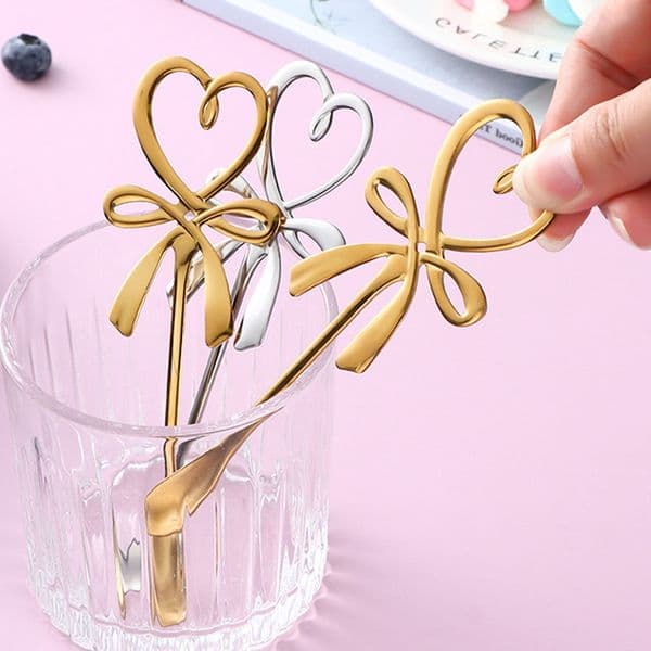 Butterfly Shaped Tea Cup Spoon Stainless Steel Cake Dessert Scoop Heart Shape Coffee Stirring Spoons Gold Milk Mixing Scoops Vlindervormige Theekoplepel