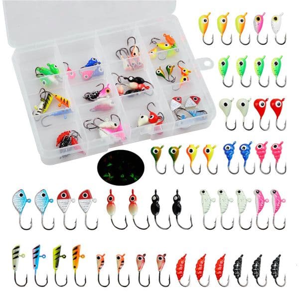 Baits Lures 4896Pcs Winter Ice Fishing Jigs for Bass Perch Crappie 12g26g Artificial Bait Set Jig Head Hooks Tackle 230307