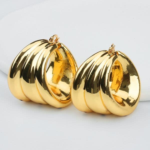 Hoop Huggie African Hoop Earrings for Women Jewelry Gold Color Large Dangle Earrings for Dubai Weddings Bridal Earrings Jewelry Accessory 230306