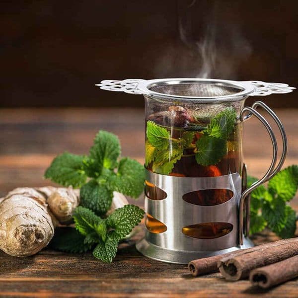 Empress Strainers Drip Bowls, Mesh Infuser Stainless Steel Loose Leaf Tea Filter With Double Winged Handles B2