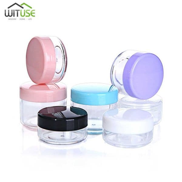 Storage Bottles Jars 5PCS Empty 10g 15g 20g Travel Small Colorful Covers Clear Plastic Cosmetic Pot Jars With Lid For Face Cream Lip Balm Containers J230301