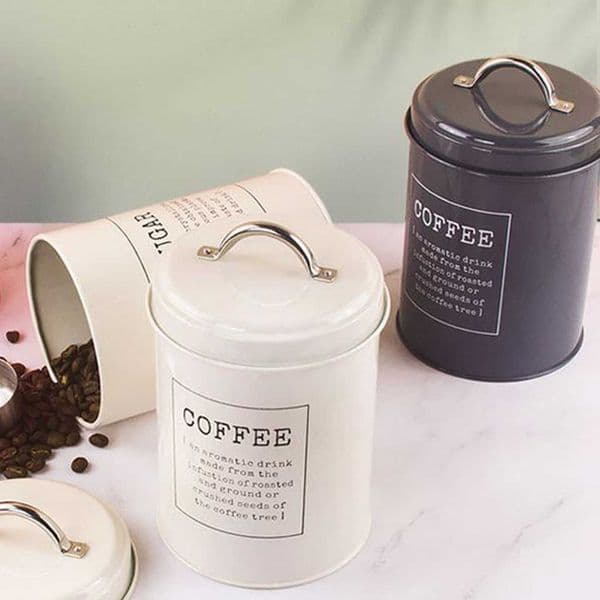 Storage Bottles Jars Set of 3 Metal Kitchen Food Coffee Sugar Tea Storage Box Tin Canister Jar Container Bin Pot with Lid for Kitchen Supplies J230301