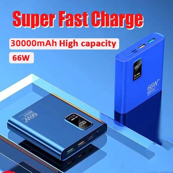 20000mAh PD 66W Super Fast Charging Power Bank HD Digital Portable Charger External Battery for Apple iPhone Xiaomi Universal