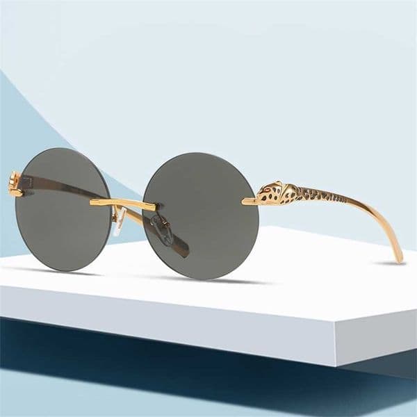 Sunglasses Luxury Designer Sunglasses rimless round men's and women's leopard head paint legs personalized Fashion